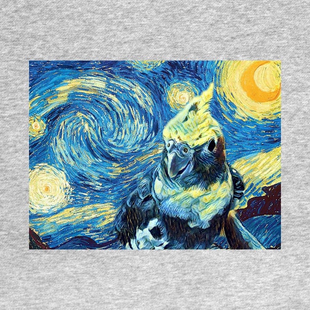 Starry Night Cockatiel Art by BrooklynTheConure